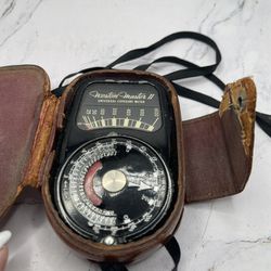 Vintage 1946 Weston Master II Exposure Meter Photography Accessories Tan Leather Case