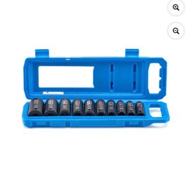 HART 10 Piece 3/8-inch CR-MO Impact Rated Socket Set, Standard Sockets