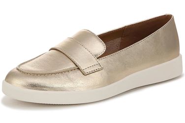 Naturalizer Karis Loafers Woman Size 10 Narrow! Gold Metallic