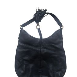 Lauren Ralph Lauren Black Leather Hobo Bag 