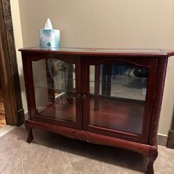 Wood/Glass Wood Narrow Display Cabinet