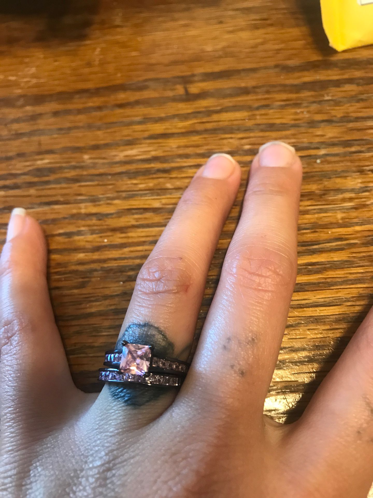 Shire pink wedding ring