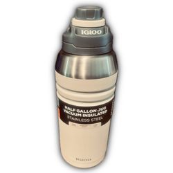 Igloo Half Gallon Vacuum Insulated Stainless Steel Jug Beige New w/ Tag