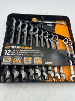 Gearwrench 12pcs Metric Reversible Ratchet Combination Spanner Set 8-19mm 9620N
