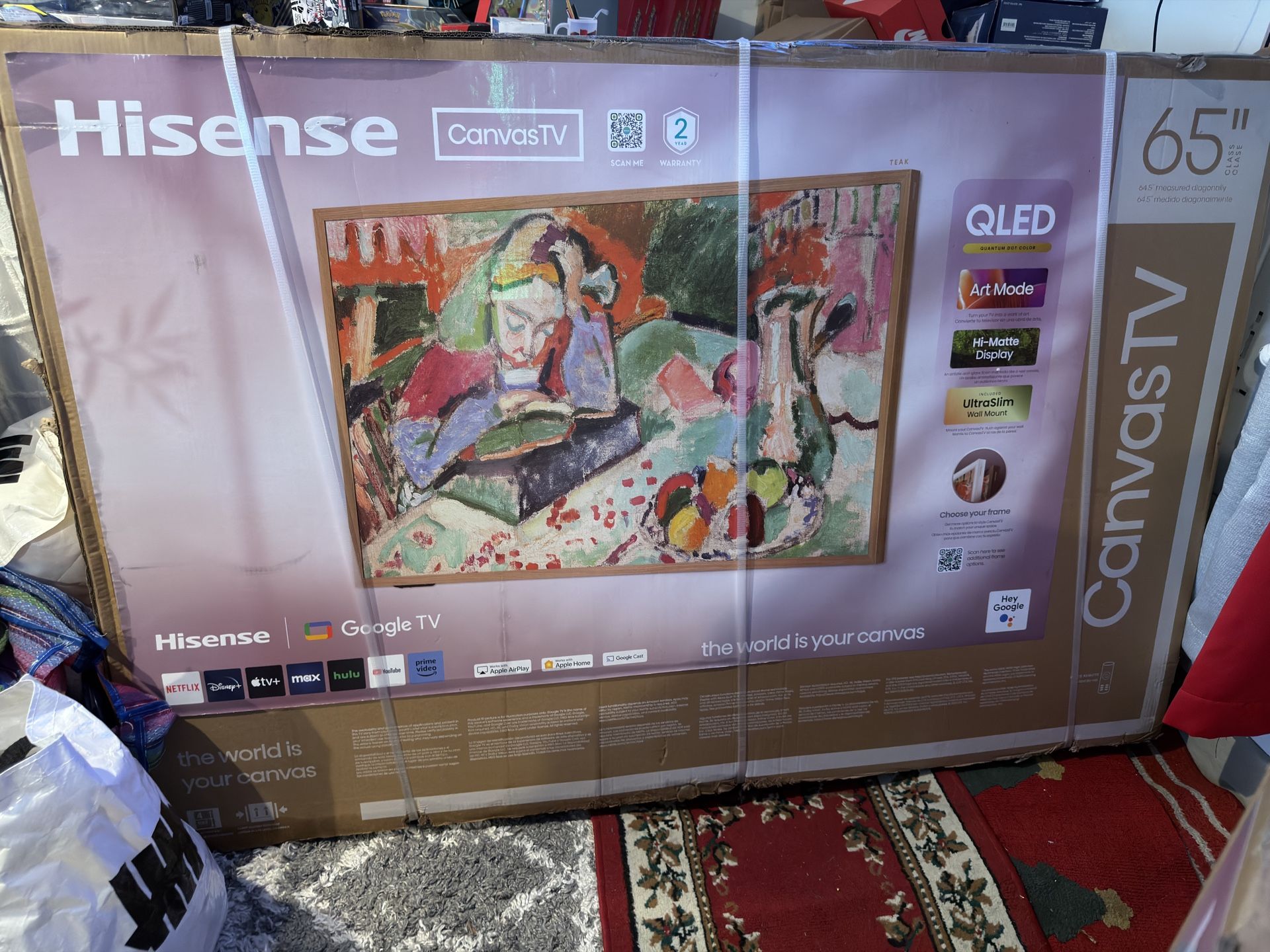 Hisense 65-Inch Class QLED 4K S7N CanvasTV Series Dolby Vision HDR