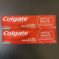 2pack Colgate Optic White Stain Fighter Whitening Toothpaste - Fresh Mint Gel - 6oz