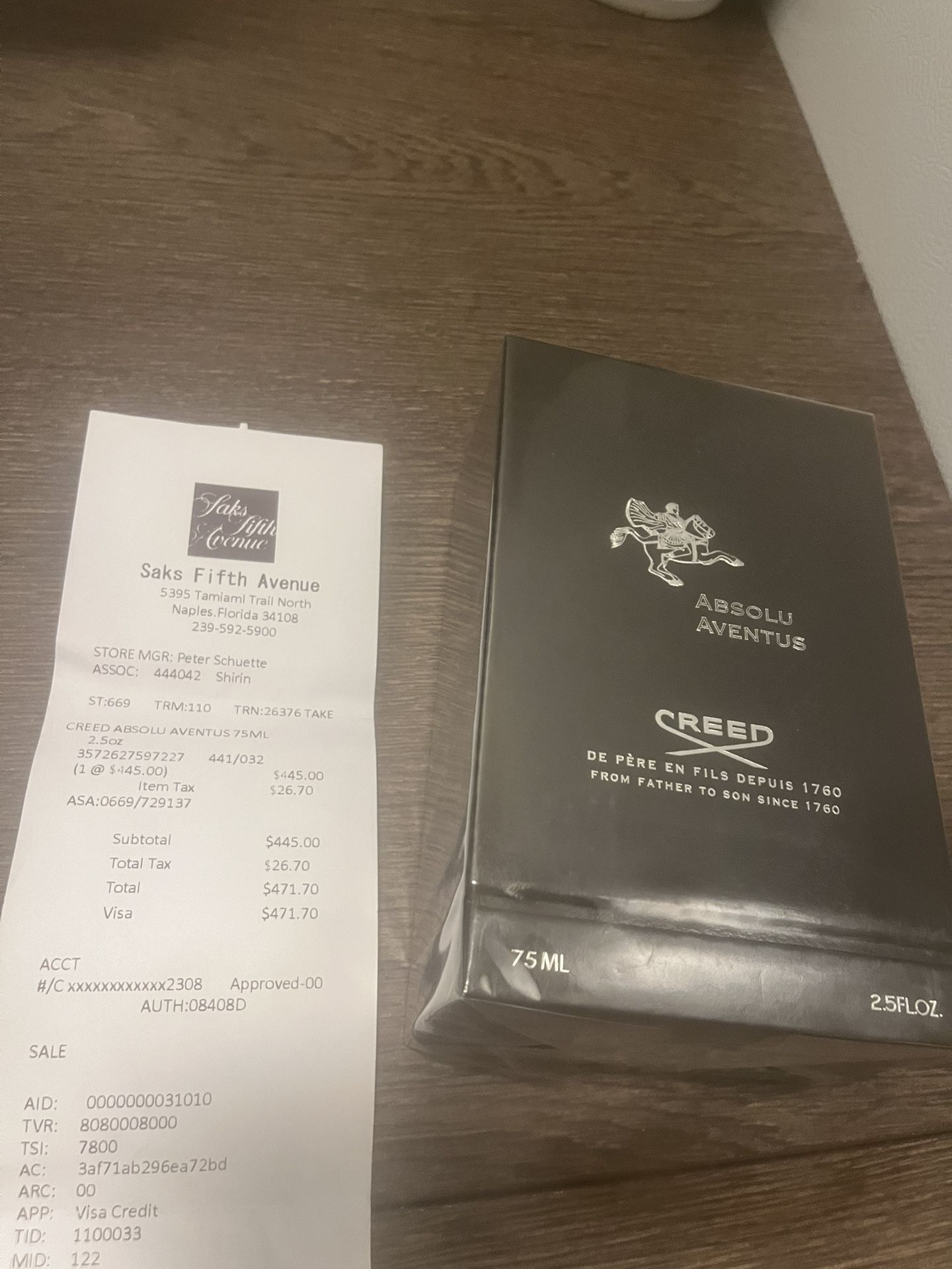 Creed Absolu 75mL Never Opened I Also Have Original Receipt (first Come First Serve)