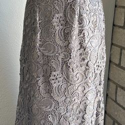 Prom Dress, Formal Dress, Lace, Gray, Extra-Small