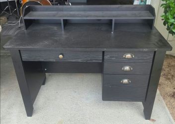 Black Desk - Solid with 4 Drawers