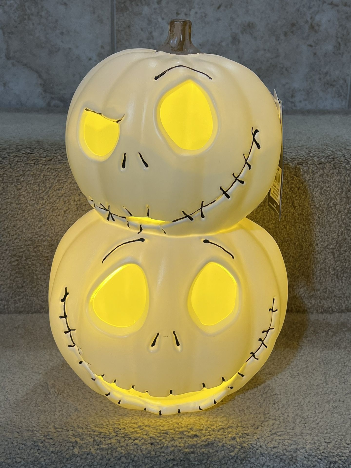 Disney Nightmare Before Christmas Blow Mold Jack Skellington Stacked Pumpkins