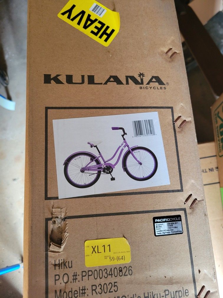 New In Box KULANA HIKU girls 24" Purple Bike Bicycle 