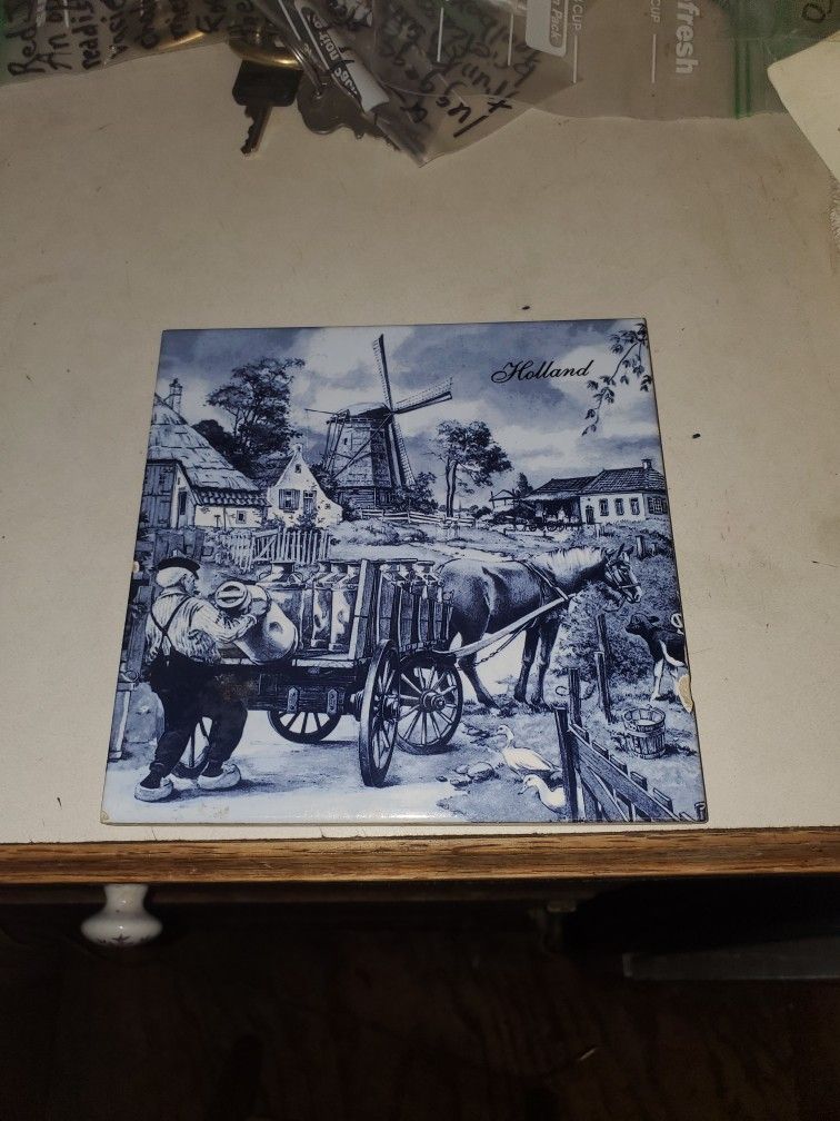 Vintage Decorative Delft Tile