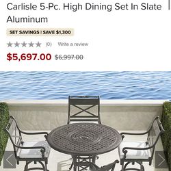 Frontgate 5 piece high top dining table with chairs