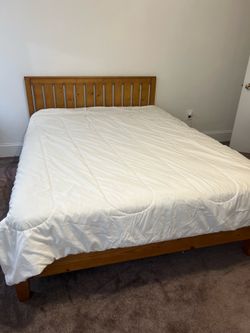 Zinus Solid Wood Queen Bed Frame & Allswell Hybrid Mattress - Great Condition!