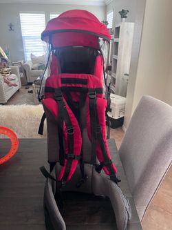 Hiking baby carrier backpack w/removable top shield