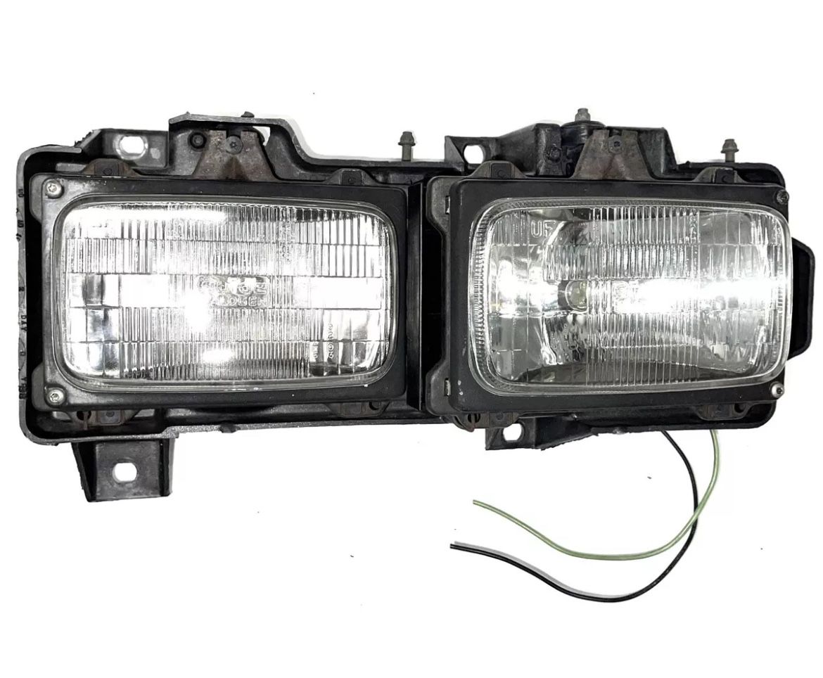 GMC OBS C1500 C2500 C3500 Quad Sealed Beam Headlights & Brackets w Wiring Harness
