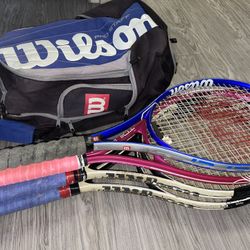 Wilson Tennis Rackets And Bag