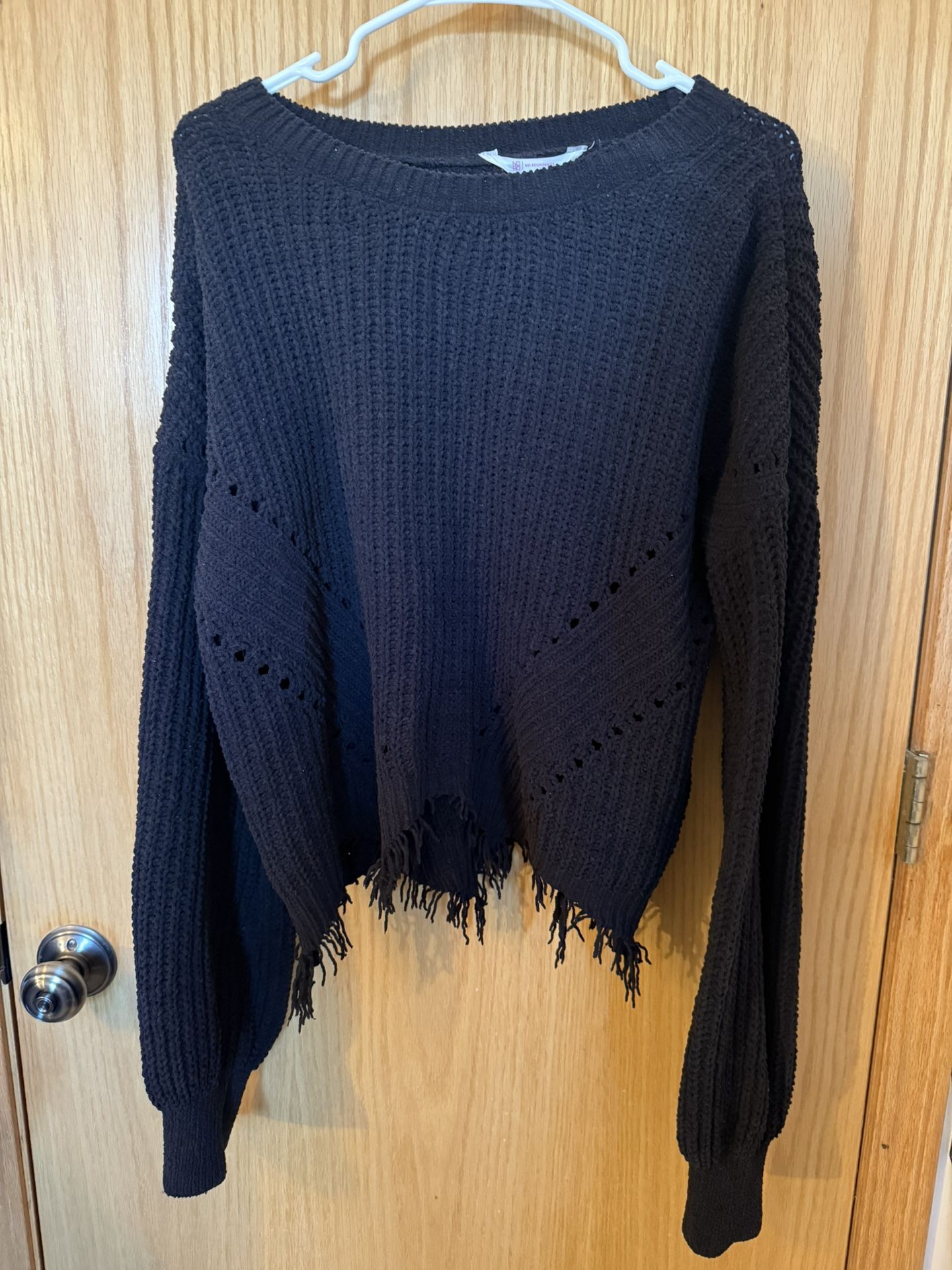 WOMENS XL SWEATER BLACK FRINGE
