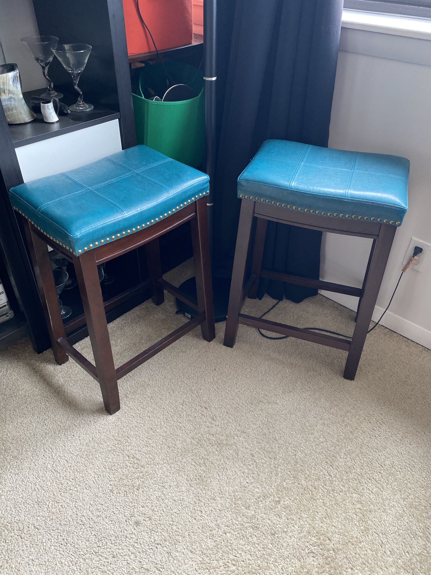 Pair Of Linen Stools 