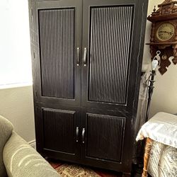 PIER 1 Large Black Wardrobe/ Cabinet.