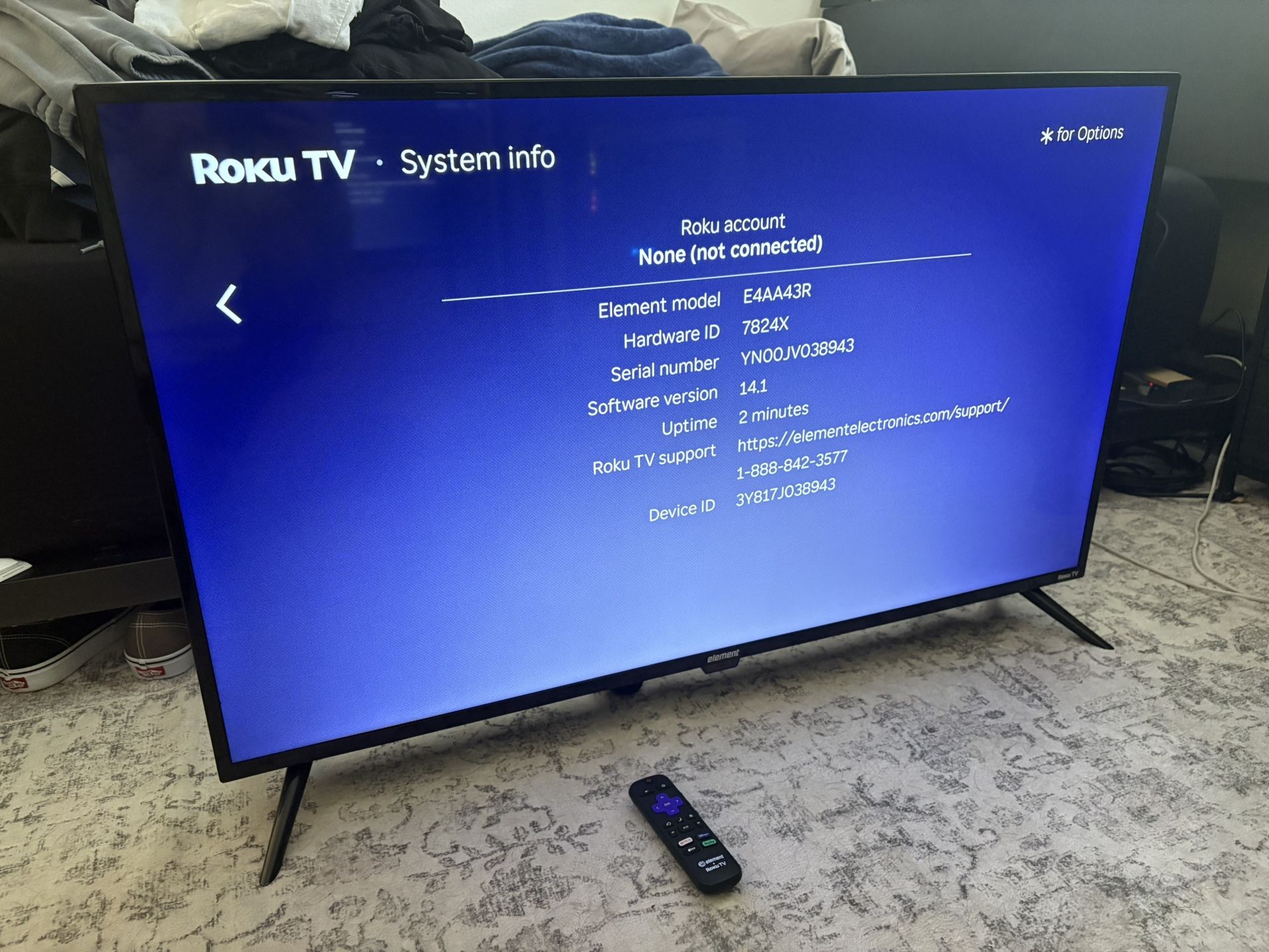 43in 4K Element Roku TV