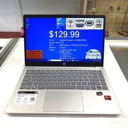 Hewlett Packard 14-EM0233NR 14.0” Windows 11 Home Laptop AMD Ryzen 3 7320U @ 2.40 Ghz, 4.0 Gb, 256 Gb SSD Hdd with Charger TPW016156