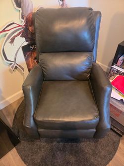 Hardly used grey faux leather automatic recliner