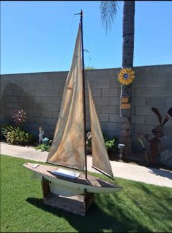 Vintage 1960's Original Collectible POND YACHT SAILBOAT. Approx. 4ft long, and 5ft tall..NICE!....asking 140.00