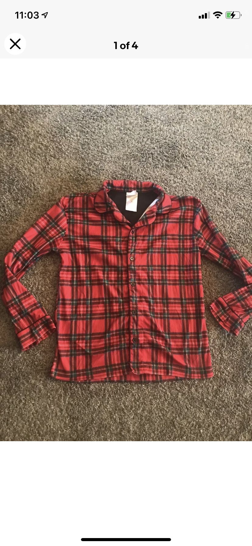 girls red plaid pajama shirt size 12 by wondershop target #1