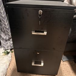 Black wood filing cabinet NEW