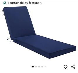 New Favoyard Outdoor Lounge Chair Cushion 72x21x3 in | Waterproof & Fade Resistant, Removable Cover, 6 Straps & Hidden Zipper, High Resilience Foam, P