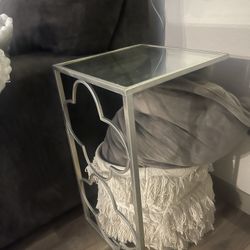 Small Grey And Glass END TABLE! 