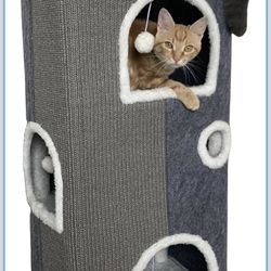4-Level Cat House for Indoor Cats,Covered Cat Beds and X(452)