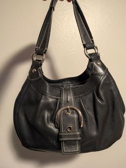 Vtg Coach Soho Lynn Pleated Slouchy Black Leather Hobo Bag F15527 Y2K