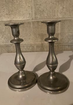 Pewter candle holders