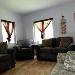 Dark Blue Sofa, Loveseat & Chair Set Extremely Comfy