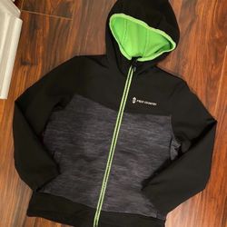 Free Country Boys Full Zip Hooded  Fleece Jacket, Black Size 7/8   