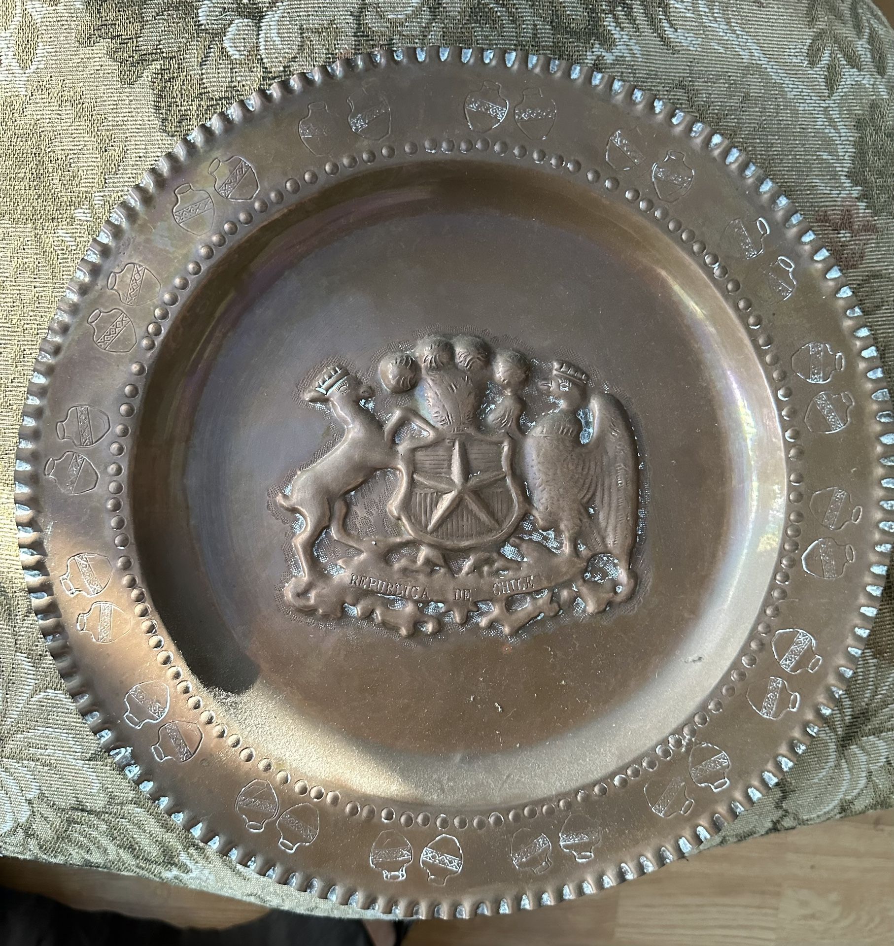 COPPER DECORATIVE PLATE FROM CHILE