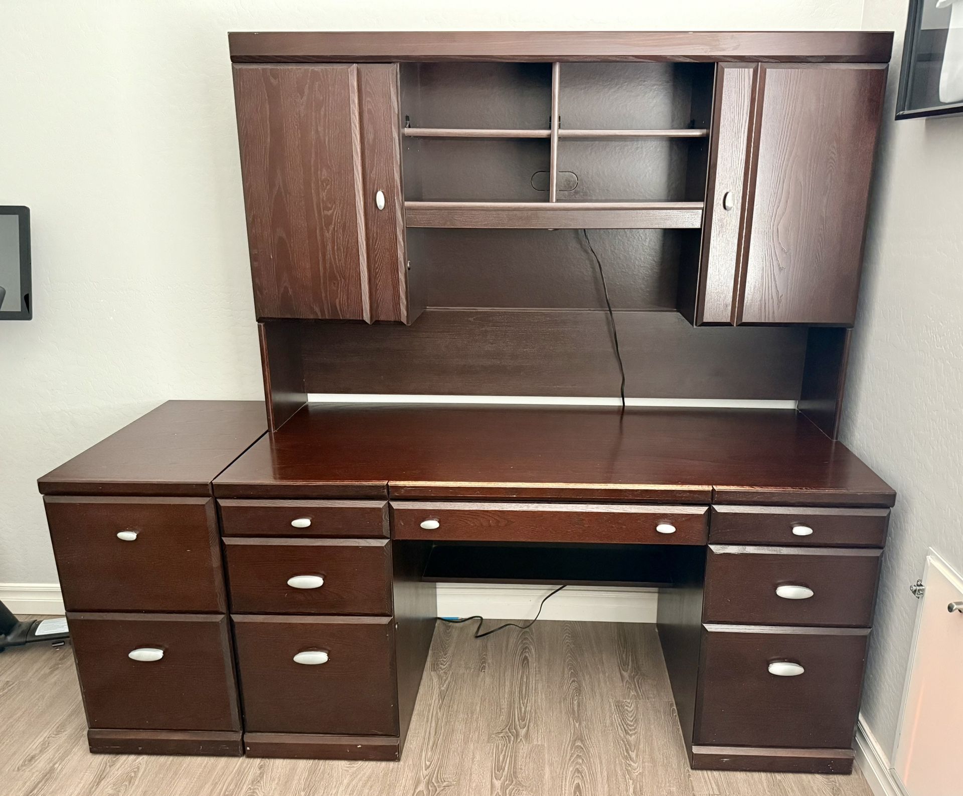 Desk and File Cabinet