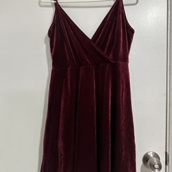 Burgundy Velvet Dress