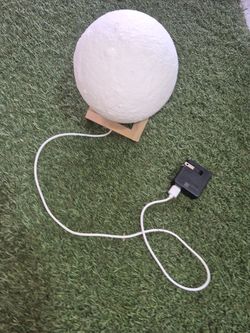 Moon Lamp with Wooden Stand and USB Charger