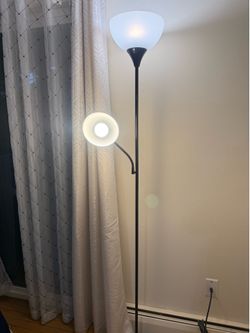 Set of 2 modern black floor lamps