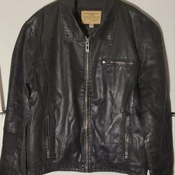 GUESS Leather Jacket mens Large