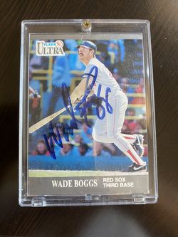 Red Sox autograph baseball card Wade Boggs signed