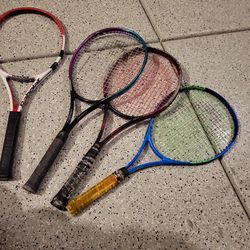 4 Tennis Rackets Bundle – Babolat Pure Drive, Head & Wilson – shoot me an offer