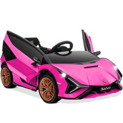 OLAKIDS Kids 12V Licensed Lamborghini SIAN Ride On Car, Electric Vehicle for Toddler with Control Remote, Battery Powered Toy with Music, Horn, 2 Spee