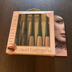 NEW (5 Pack) Ellen Tracy Liquid Eyeliner – Ultra Bold, Vegan Formula