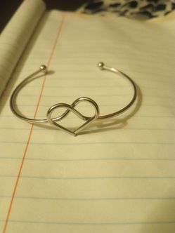 Silver heart bracelet custom