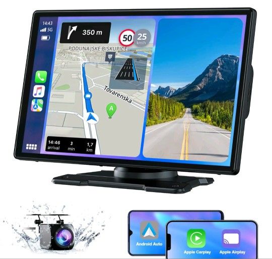 LAMTTO 9-Inch Wireless Car Stereo with Carplay,
Backup Camera, GPS Navigation, Android Auto
carplay screen