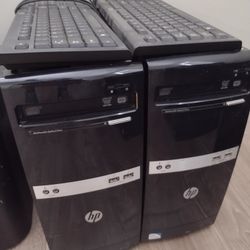 2 HP Desktop Computers 